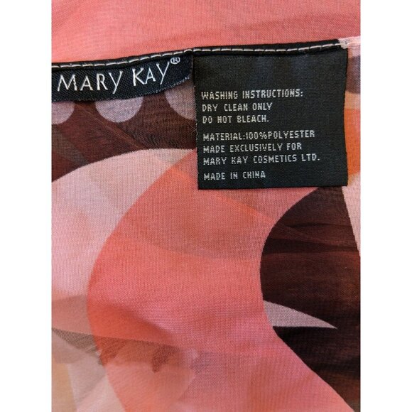 Mary Kay Fashion Scarf Pink Black White Tassels Fringe Rectangle Feminine Pretty - Picture 4 of 4
